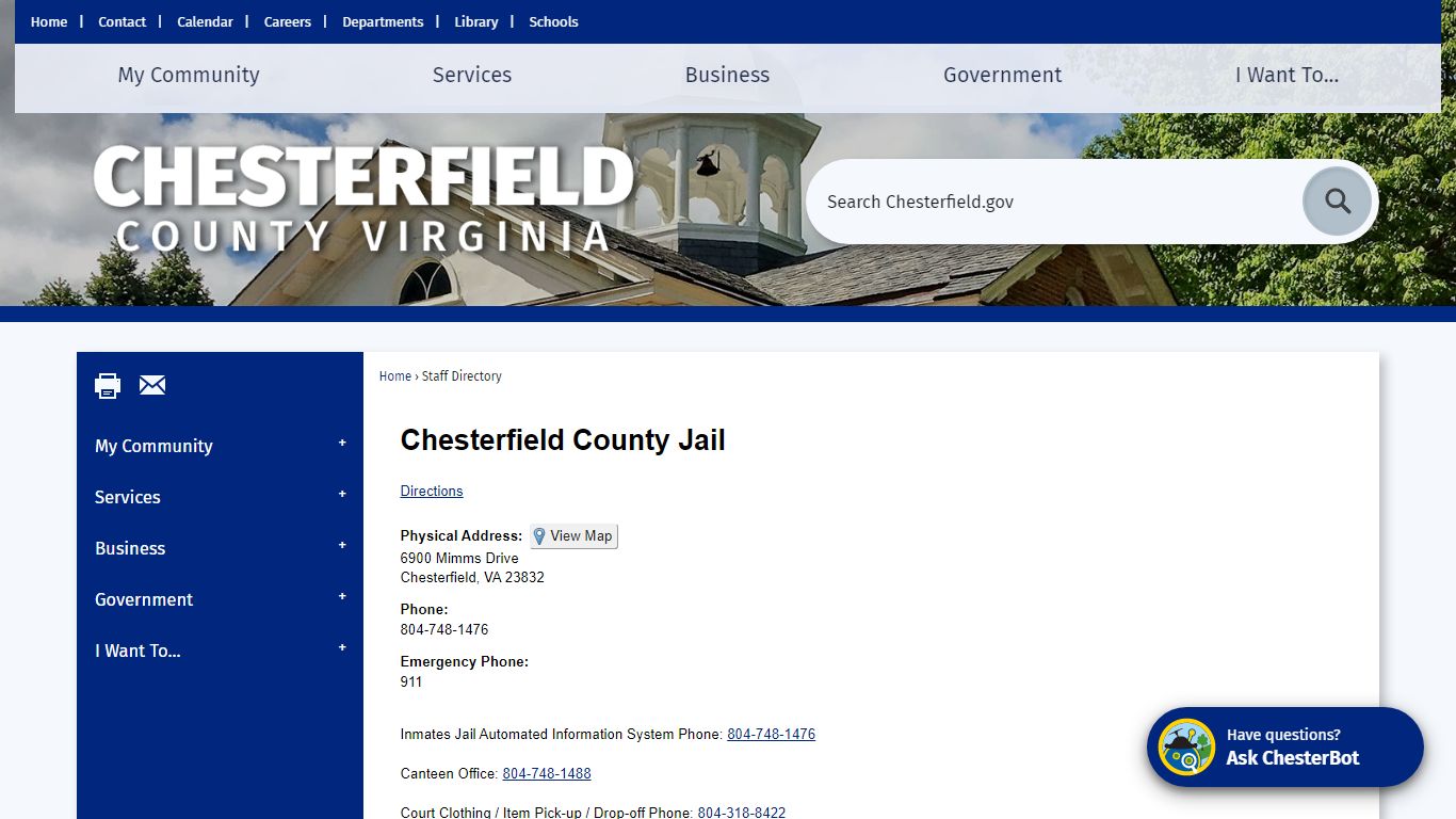 Staff Directory • Chesterfield County, VA • CivicEngage